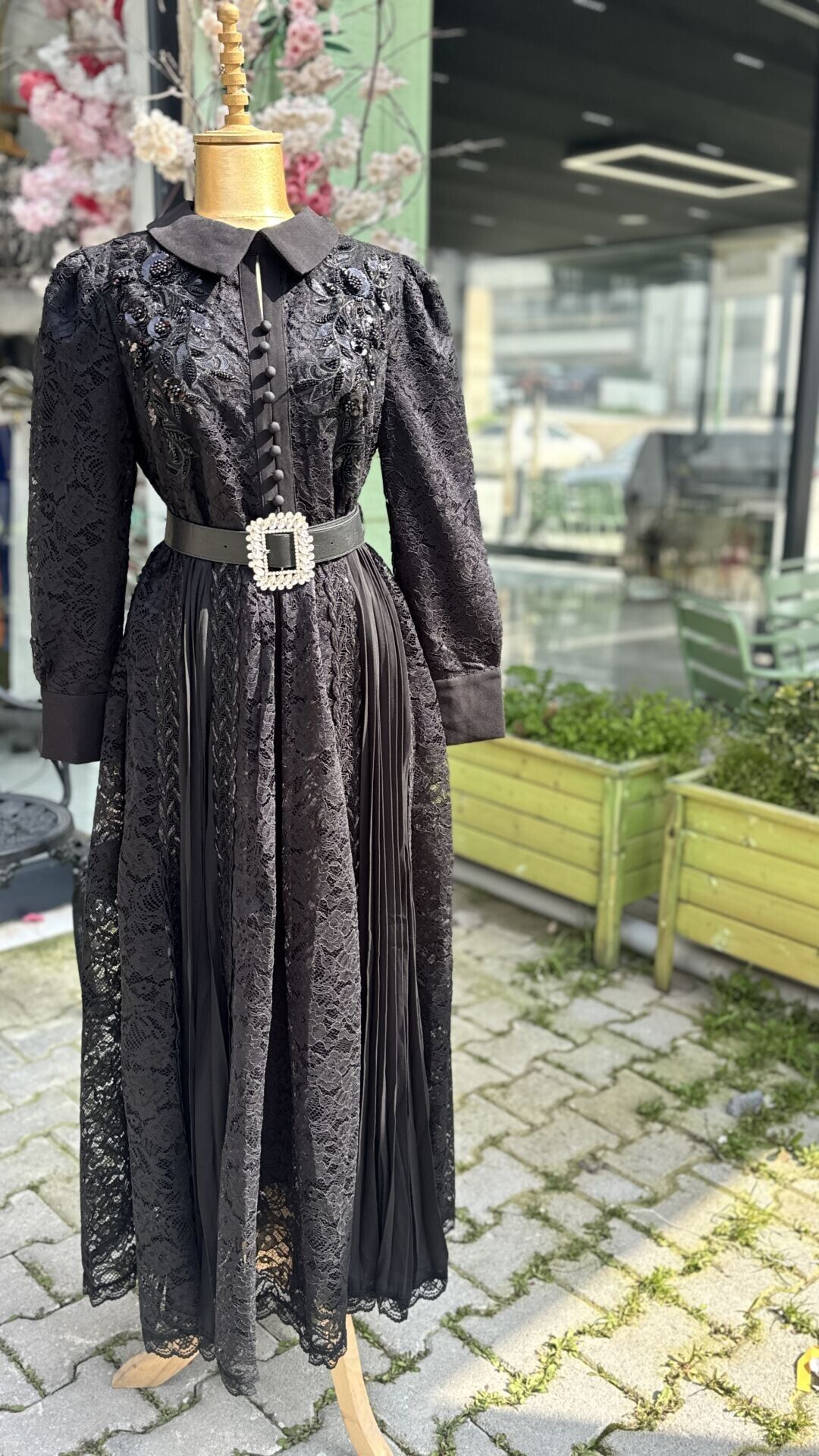 Şehrazat Butik Monaco Fransız Dantel Elbise