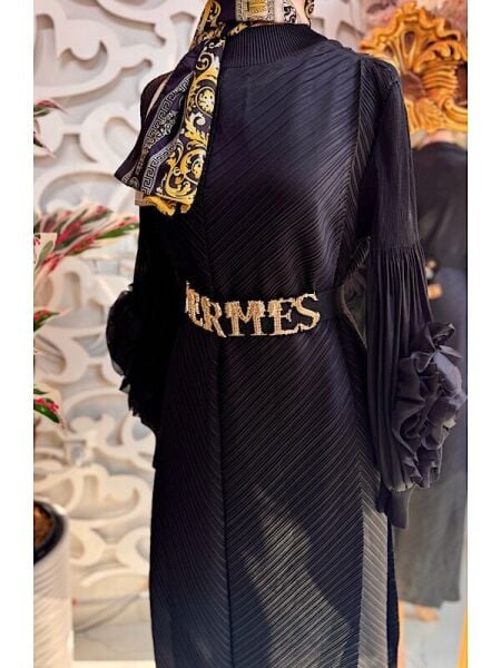 Şehrazat Butik Tasarım Kolu Güllü Elbise (KEMER DAHİL DEĞİLDİR)