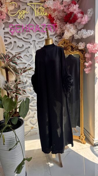 Şehrazat Butik Tasarım Kolu Güllü Elbise (KEMER DAHİL DEĞİLDİR) Standart