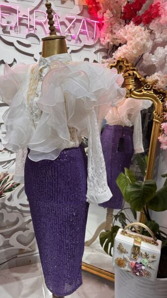 Şehrazat Butik Volanlı Orkide Gömlek