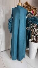 Şehrazat Butik Tasarım İthal Kolu Güllü Elbise (KEMER DAHİL DEĞİLDİR)