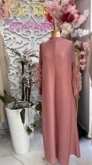 Şehrazat Butik Tasarım İthal Kolu Güllü Elbise (KEMER DAHİL DEĞİLDİR)