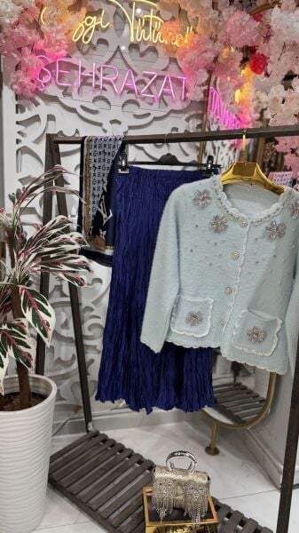 Şehrazat Butik İthal Tasarım Kırışık Etek