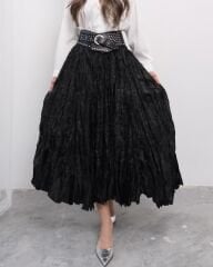 Şehrazat Butik İthal Tasarım Kırışık Etek