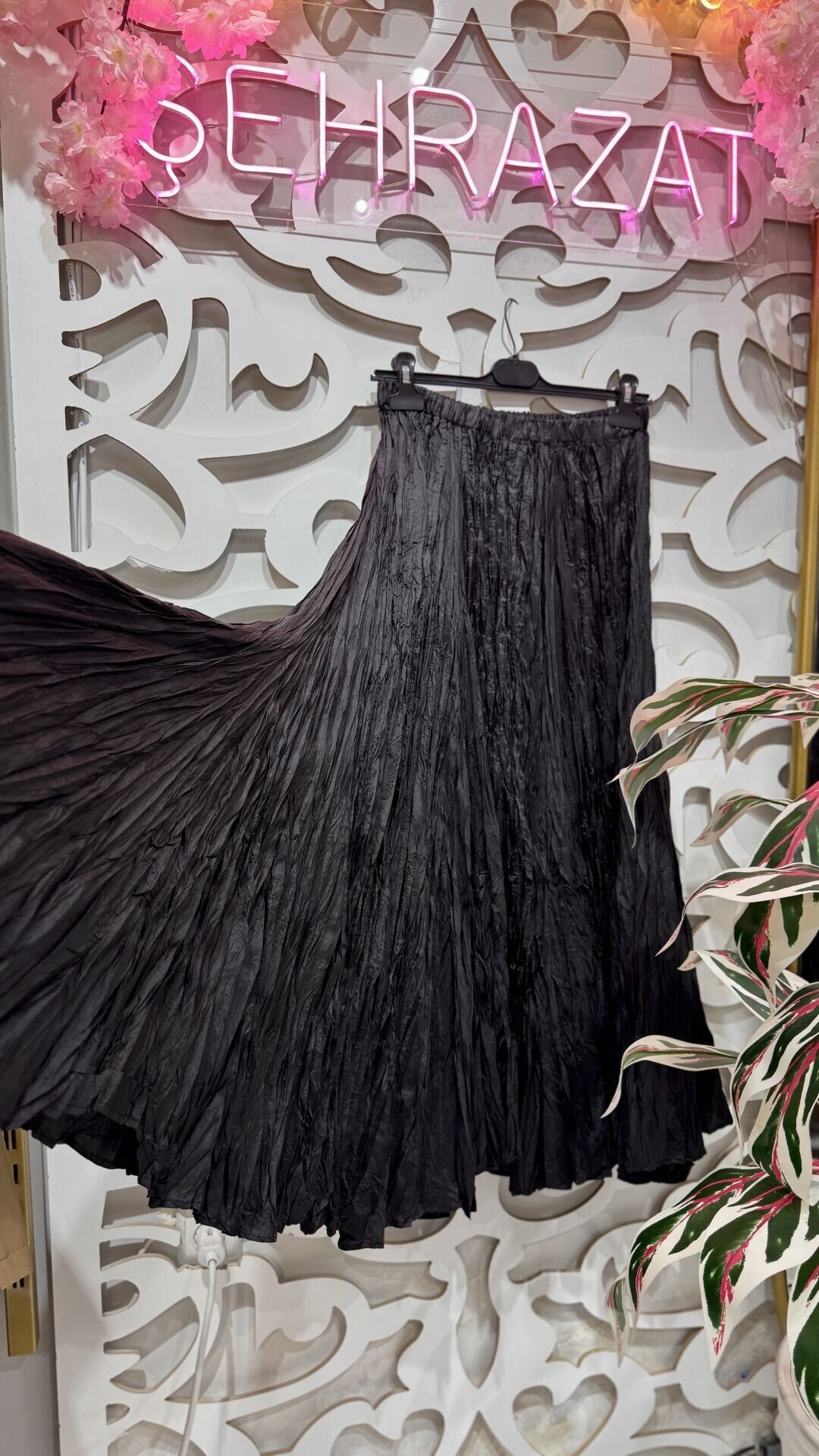 Şehrazat Butik İthal Tasarım Kırışık Etek