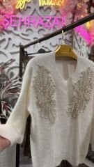 Şehrazat Butik İnci Tasarım Angora Ceket Kazak