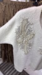 Şehrazat Butik İnci Tasarım Angora Ceket Kazak