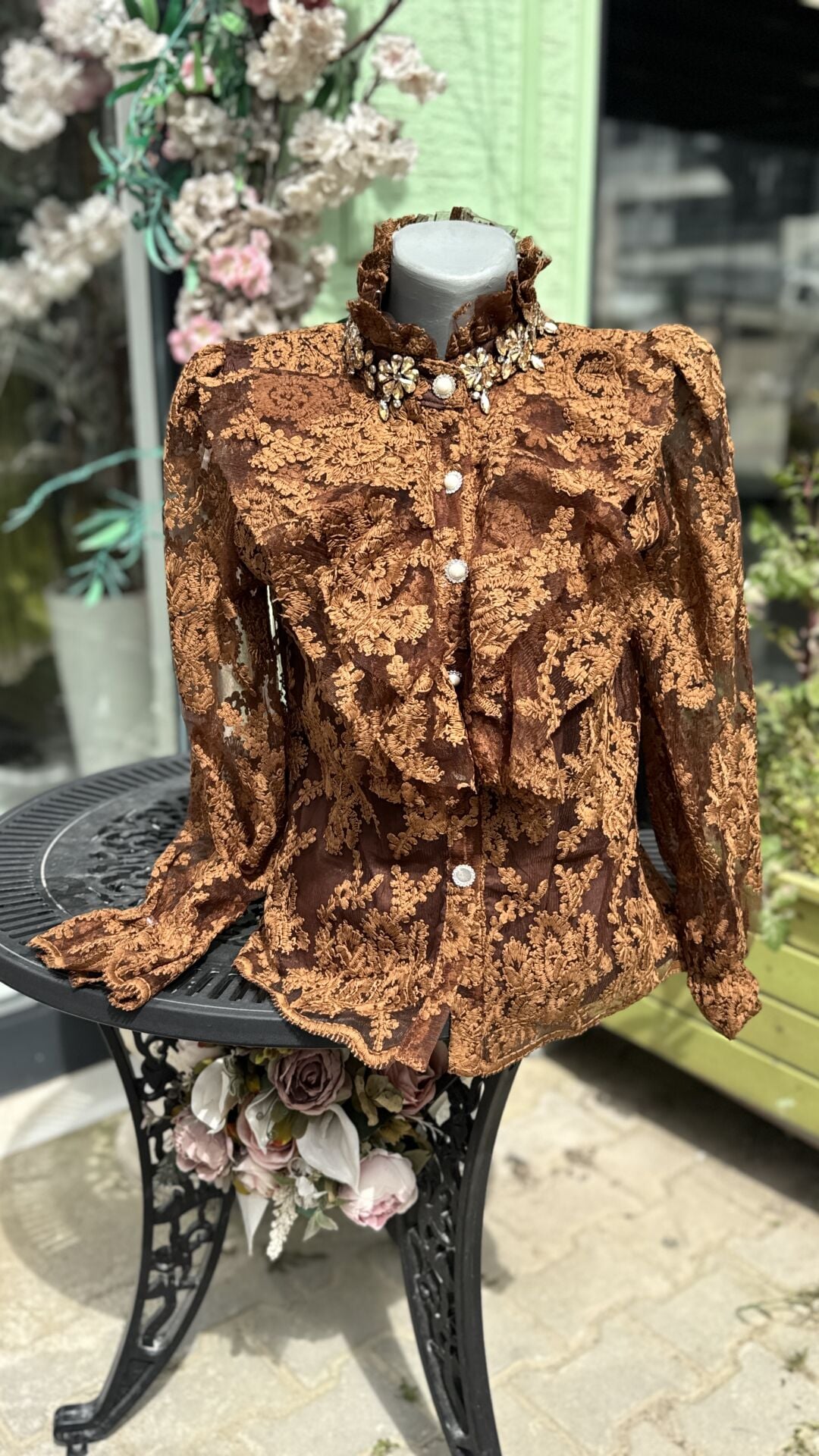 Şehrazat Butik Seraphine Güpürlü Tasarım Gömlek