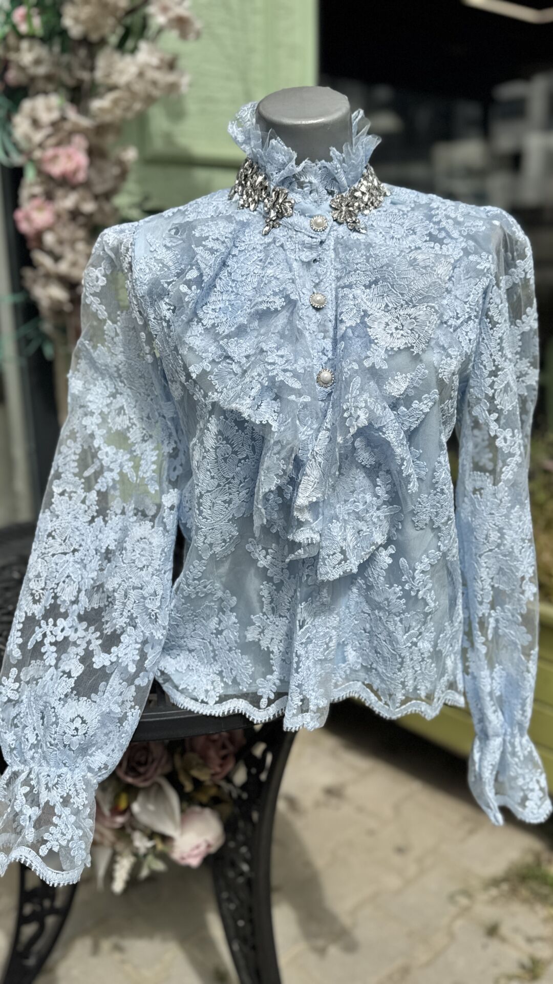 Şehrazat Butik Seraphine Güpürlü Tasarım Gömlek