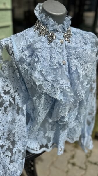 Şehrazat Butik Seraphine Güpürlü Tasarım Gömlek