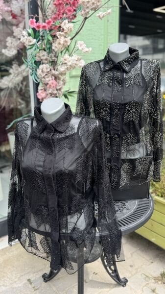 Şehrazat Tasarım Star Shine Gömleğimiz Gümüş İşlemeli