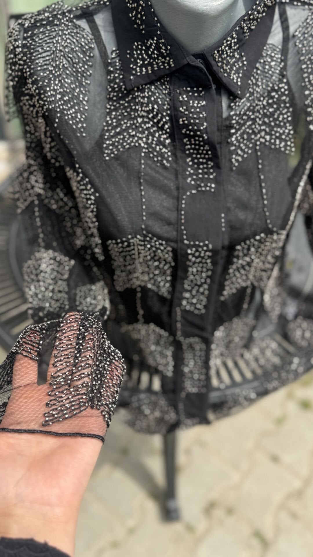 Şehrazat Tasarım Star Shine Gömleğimiz Gümüş İşlemeli