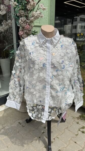 Şehrazat Butik Pul İşlemeli Tasarım Gömlek