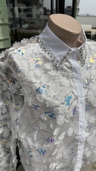 Şehrazat Butik Pul İşlemeli Tasarım Gömlek