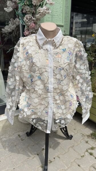 Şehrazat Butik Pul İşlemeli Tasarım Gömlek