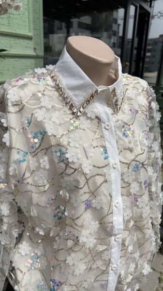 Şehrazat Butik Pul İşlemeli Tasarım Gömlek