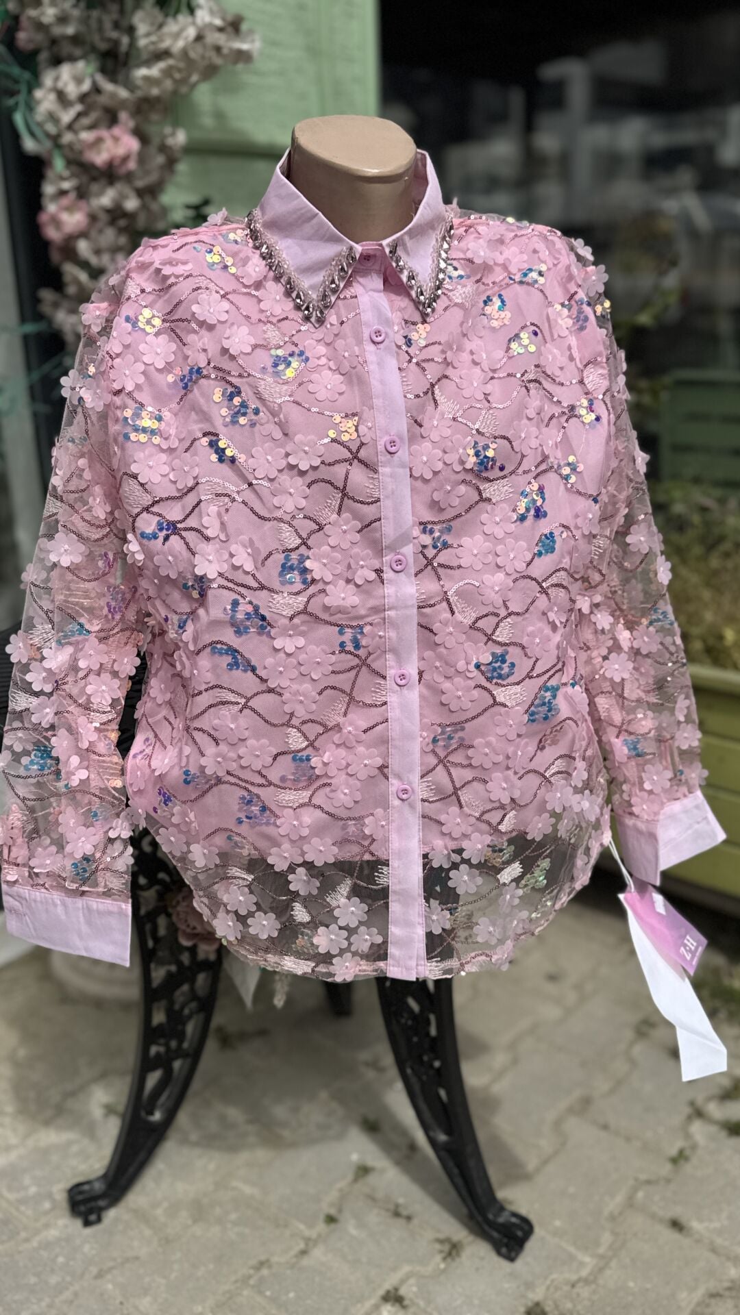 Şehrazat Butik Pul İşlemeli Tasarım Gömlek