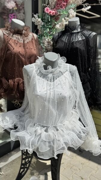 Şehrazat Pearl Chic Tasarım Bluz Gömlek