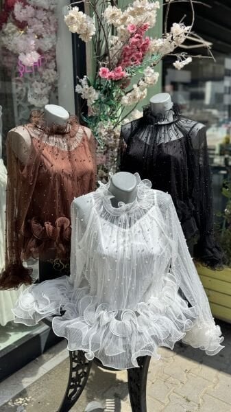 Şehrazat Pearl Chic Tasarım Bluz Gömlek