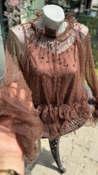 Şehrazat Pearl Chic Tasarım Bluz Gömlek