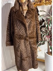 Şehrazat Butik Çizgi Desen Kürk