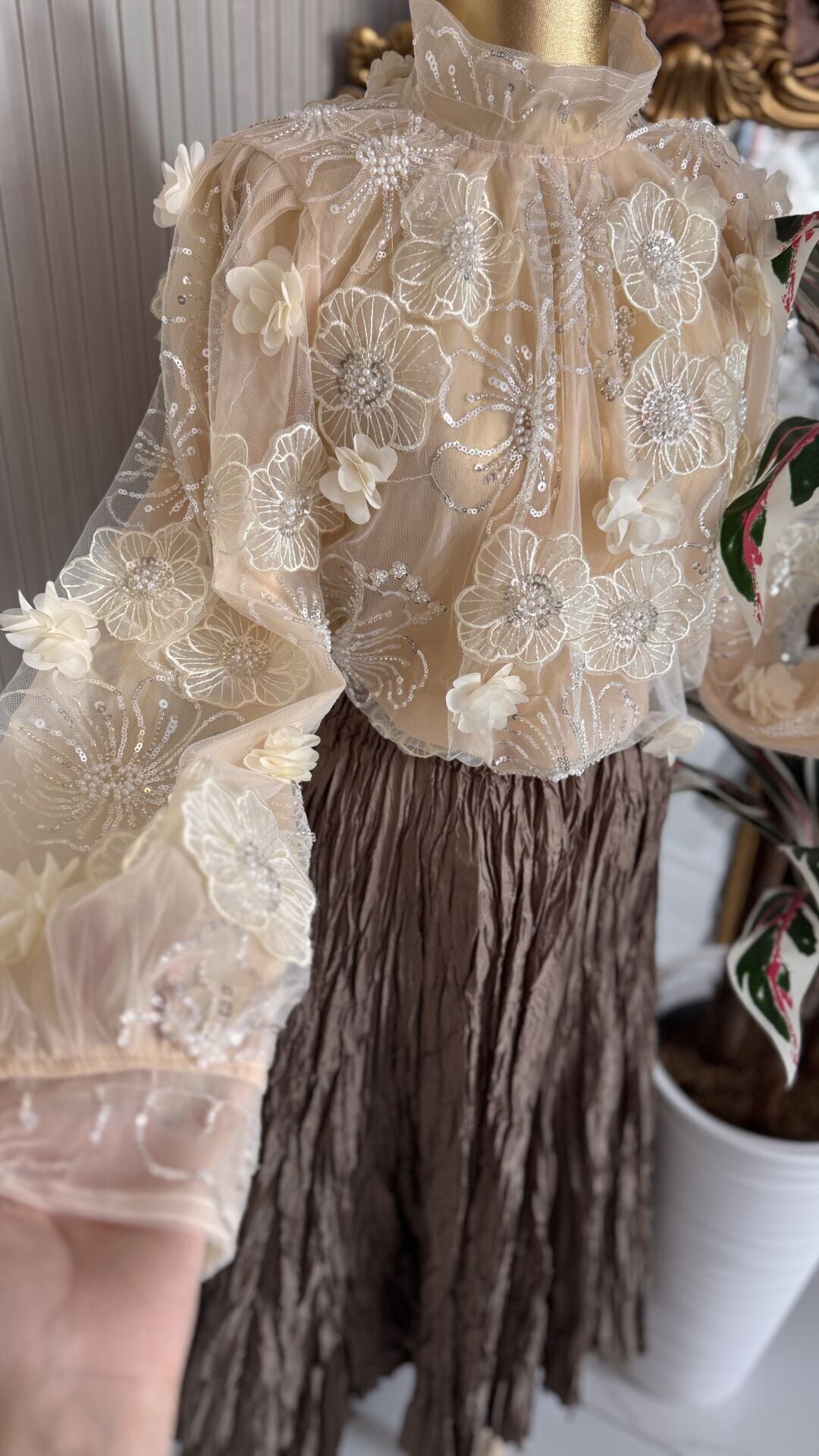 ŞEHRAZAT Butik 3 Boyutlu Fransız Bluz