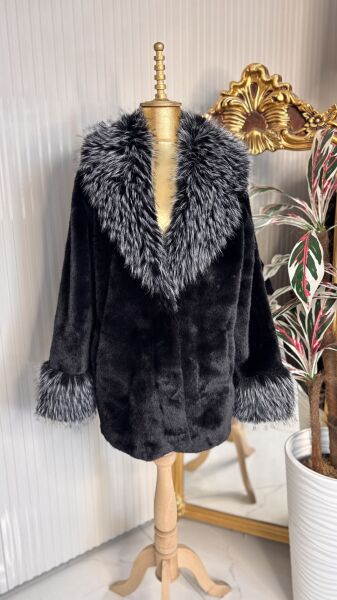 Şehrazat Butik Kırçıllı Siyah Kürk