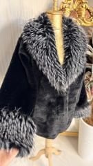 Şehrazat Butik Kırçıllı Siyah Kürk