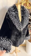 Şehrazat Butik Kırçıllı Siyah Kürk