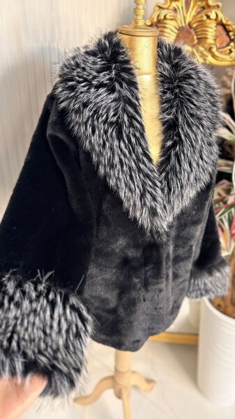 Şehrazat Butik Kırçıllı Siyah Kürk