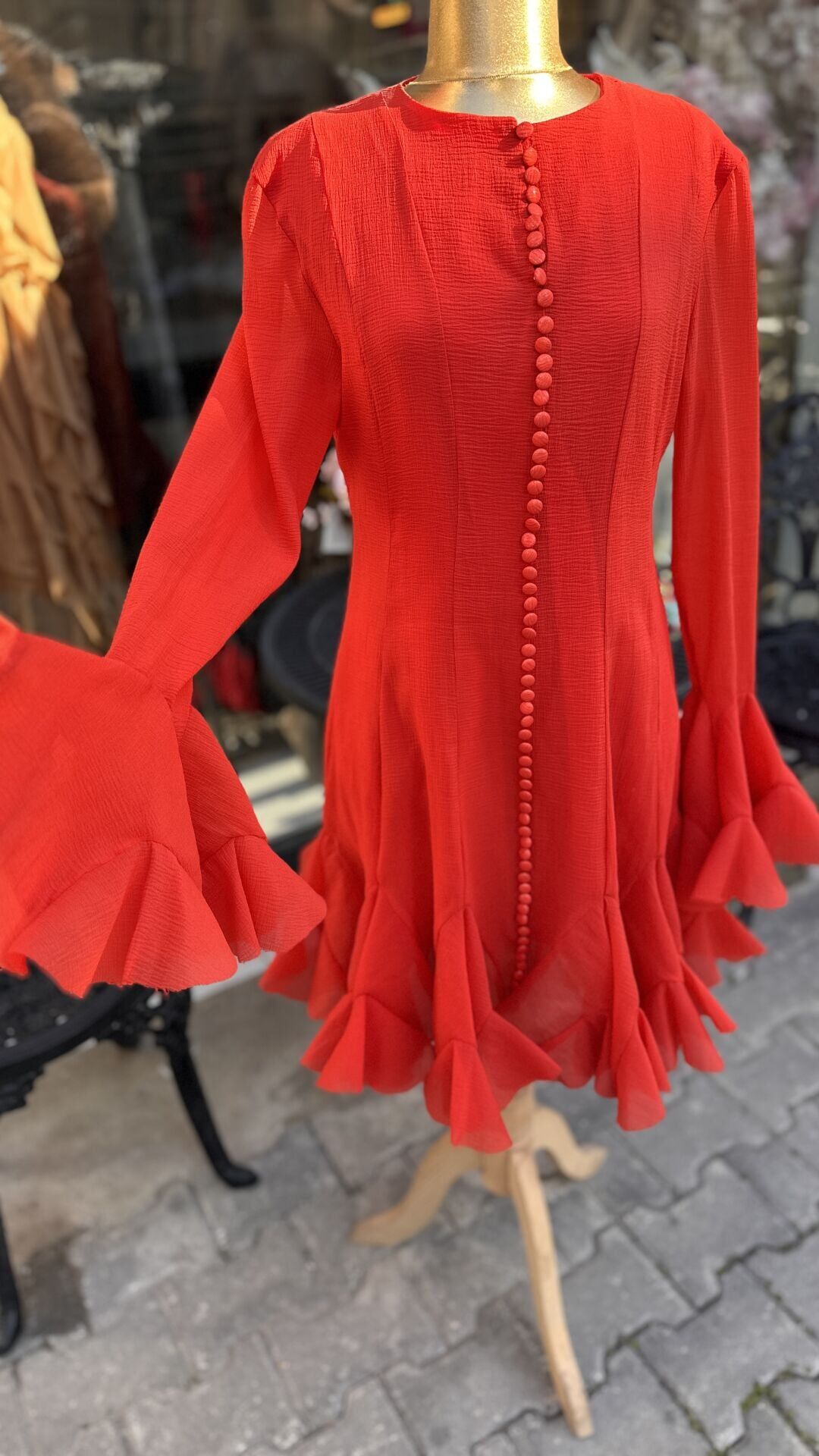 Şehrazat Butik Düğme Detaylı Elbise