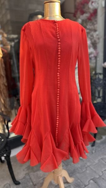 Şehrazat Butik Düğme Detaylı Elbise