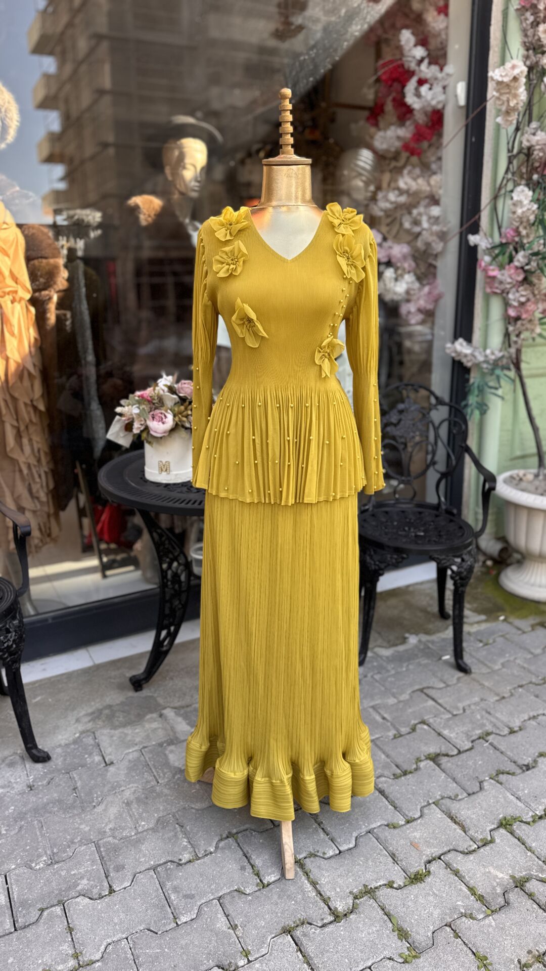 Şehrazat Butik Tasarım İncili Yeşil Takım