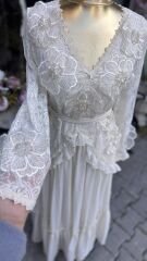 Şehrazat Butik Tasarım Çiçekli Elbise Siyah