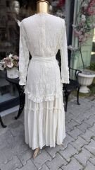 Şehrazat Butik Tasarım Çiçekli Elbise Siyah