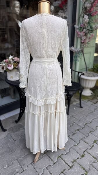 Şehrazat Butik Tasarım Çiçekli Elbise Siyah