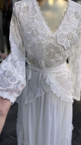 Şehrazat Butik Tasarım Çiçekli Elbise Siyah