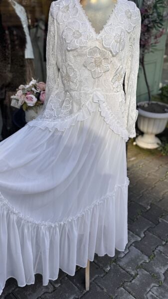 Şehrazat Butik Tasarım Çiçekli Elbise Siyah