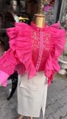 Şehrazat Butik Volanlı Orkide Gömlek