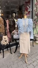 Şehrazat Butik Volanlı Orkide Gömlek