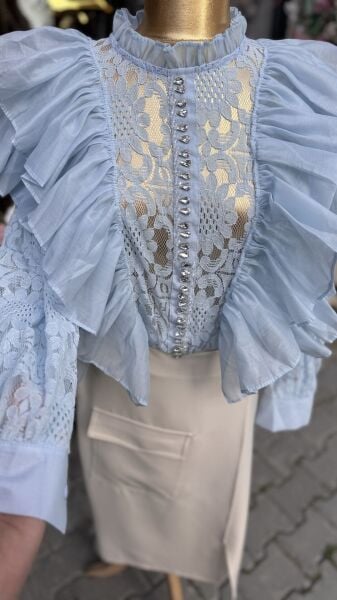 Şehrazat Butik Volanlı Orkide Gömlek