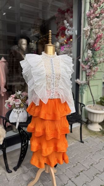 Şehrazat Butik Volanlı Orkide Gömlek