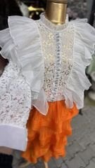 Şehrazat Butik Volanlı Orkide Gömlek