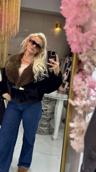 Şehrazat Butik Kemer Detaylı Kısa Tasarım Kürk