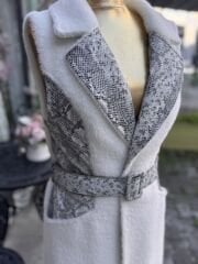 Şehrazat Butik Kendinden Kemerli Kürk Yelek