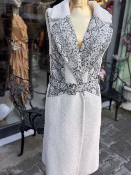 Şehrazat Butik Kendinden Kemerli Kürk Yelek