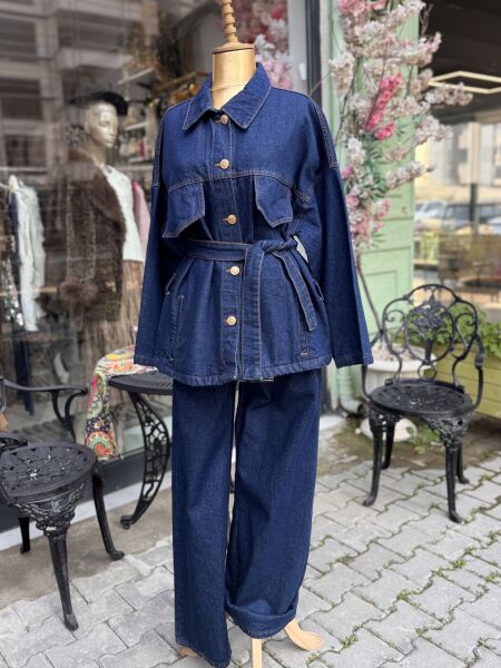 Şehrazat Butik Tasarım Kot Pantolon ve Kot Ceket Takım