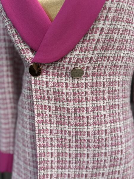 Şehrazat Butik Düğme Detaylı V Yaka Tasarım Şık Ceket