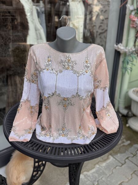 Şehrazat Butik Tasarım Pullu Şık Bluz Standart