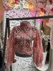 Şehrazat Butik Tasarım Güpür Gömlek